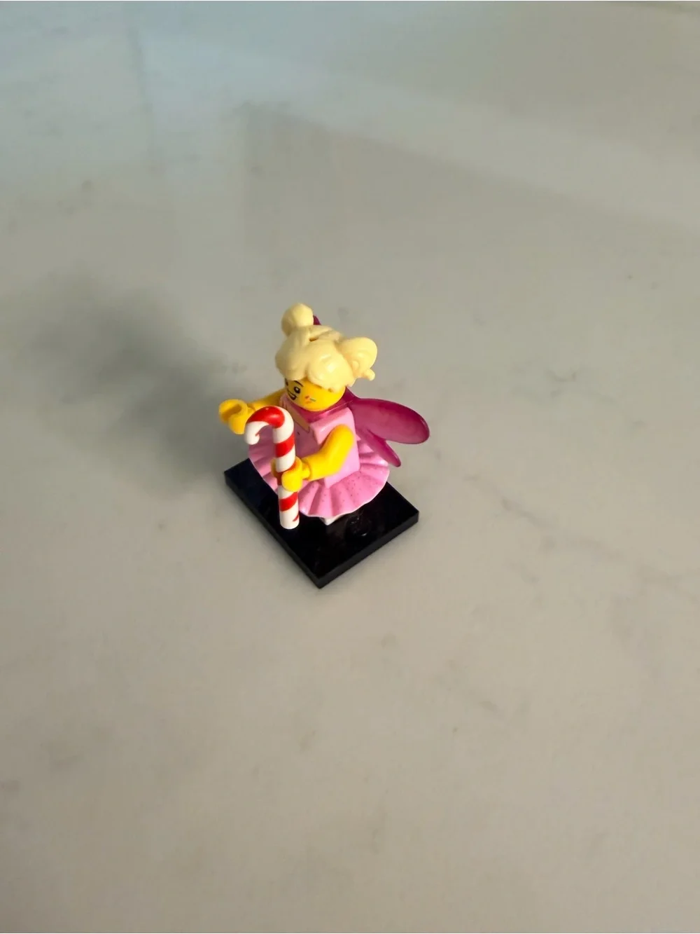 LEGO Pink Fairy Minifigure with Yellow Hair and Candy Cane